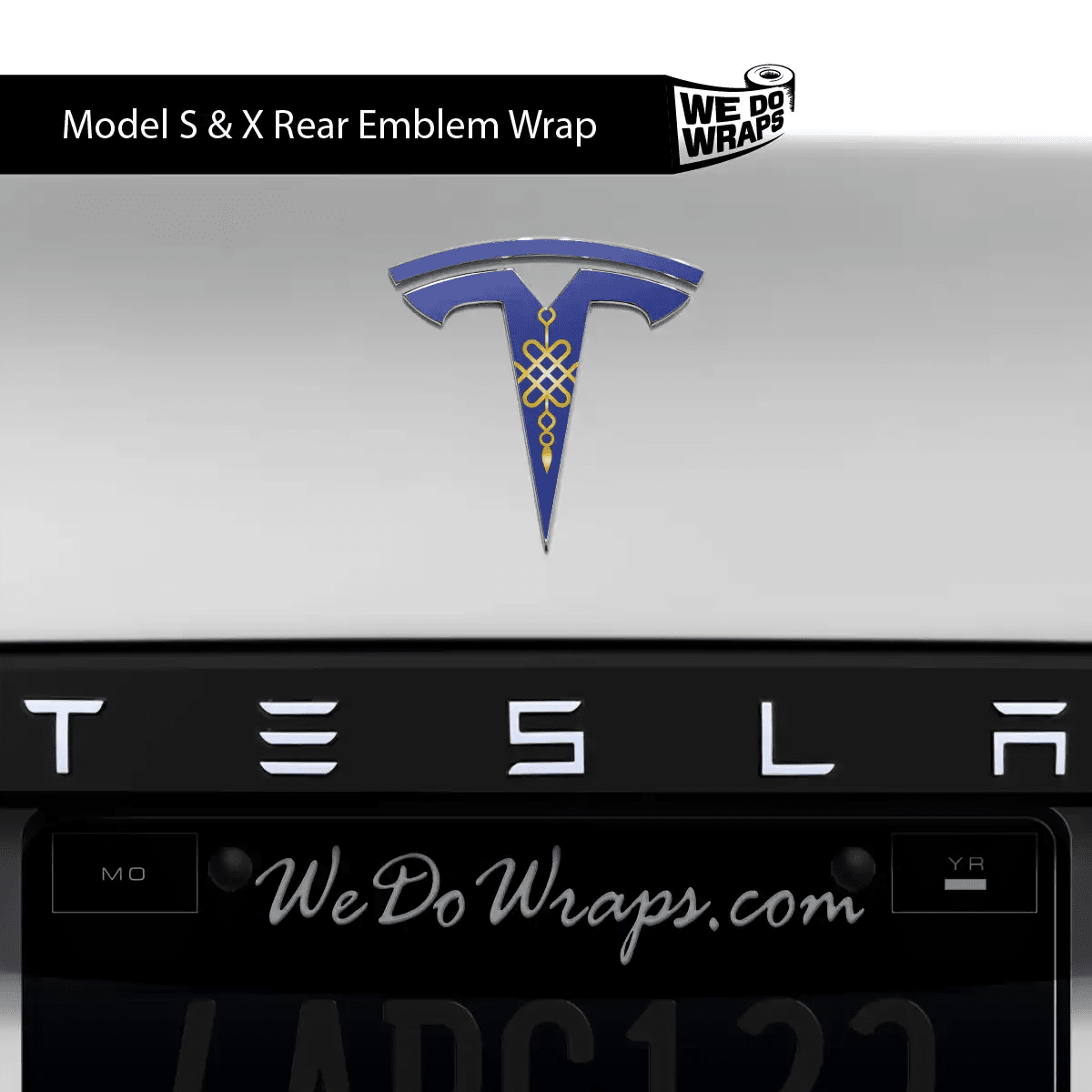 Lucky Knot Tesla Emblem Decals (Front + Back) | Model X - Tesla Emblems