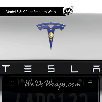 Lucky Knot Tesla Emblem Decals (Front + Back) | Model X - Tesla Emblems