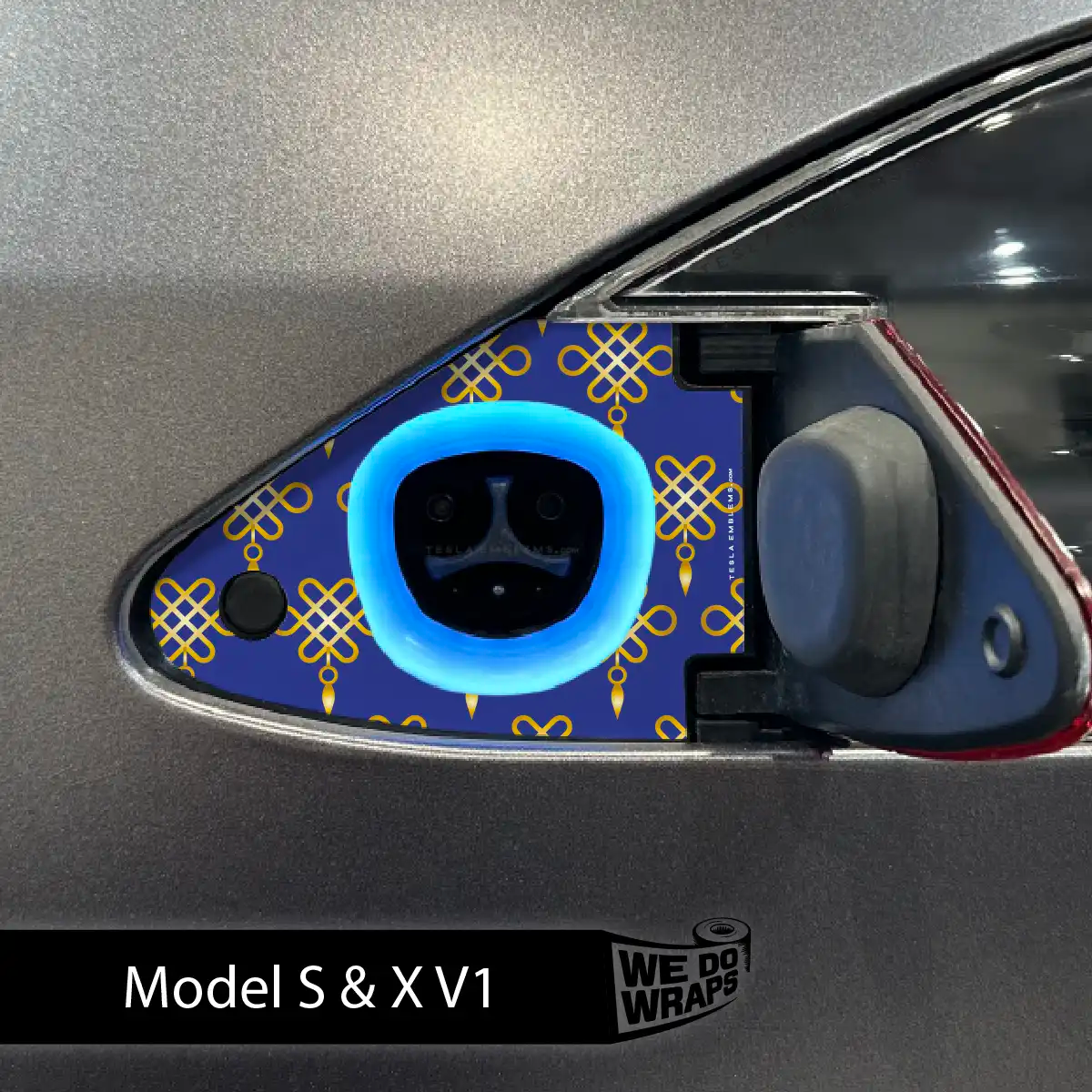 Lucky Knot Tesla Charge Port Wrap | Model S - Tesla Emblems