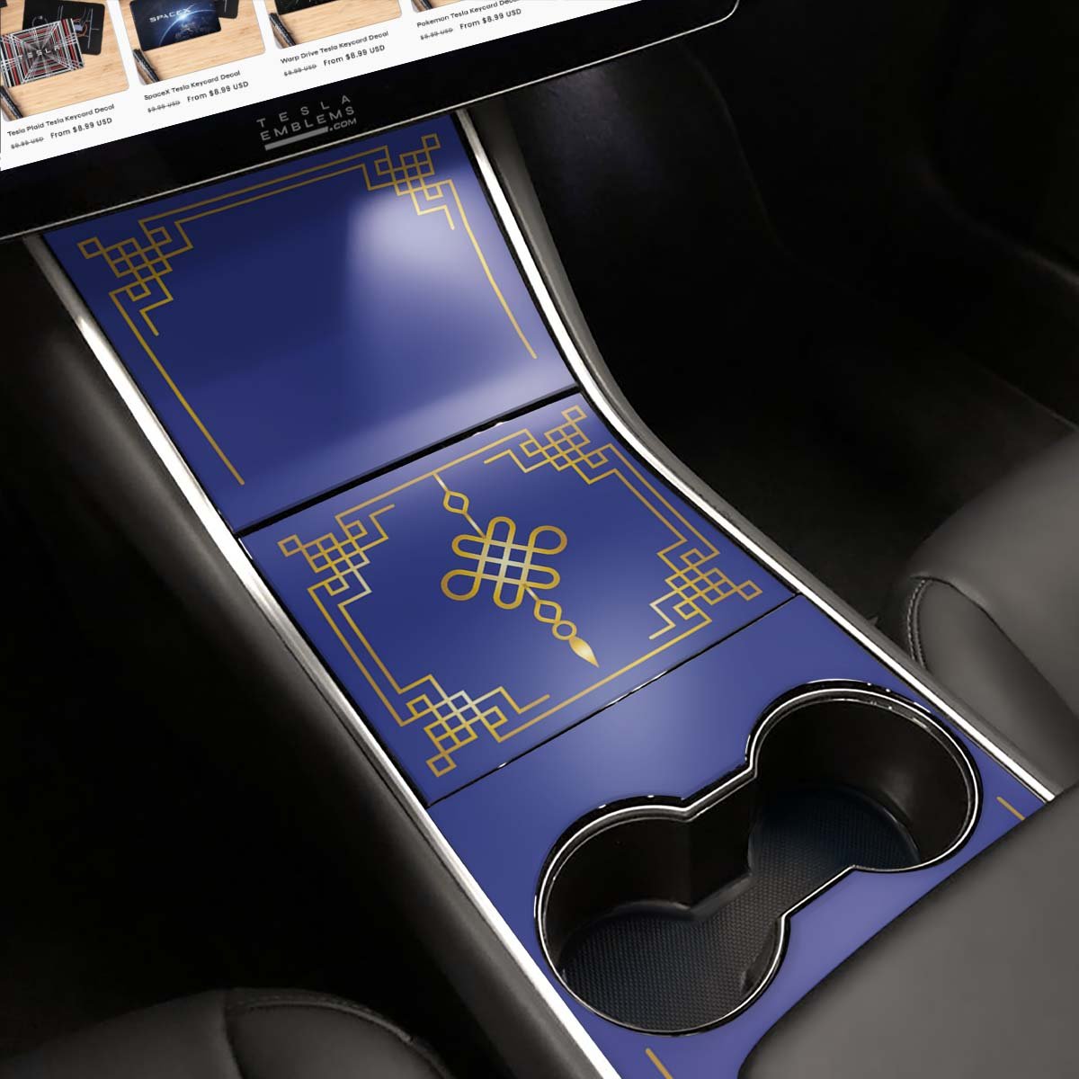 Lucky Knot | Tesla Center Console Wrap Kit | Model Y ’19 - 20 - Tesla Emblems