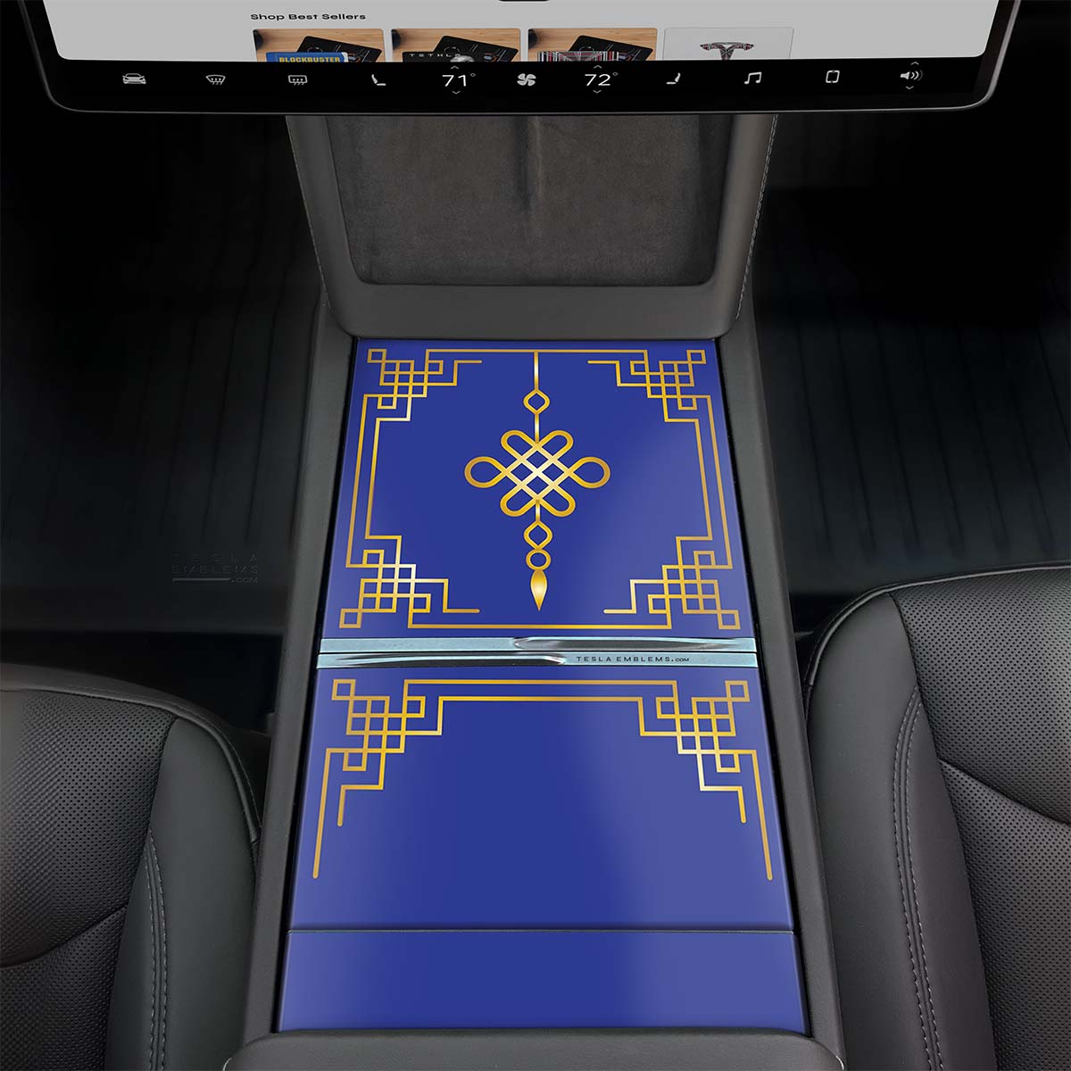 Lucky Knot | Tesla Center Console Wrap Kit | Model Y 2026 - Tesla Emblems