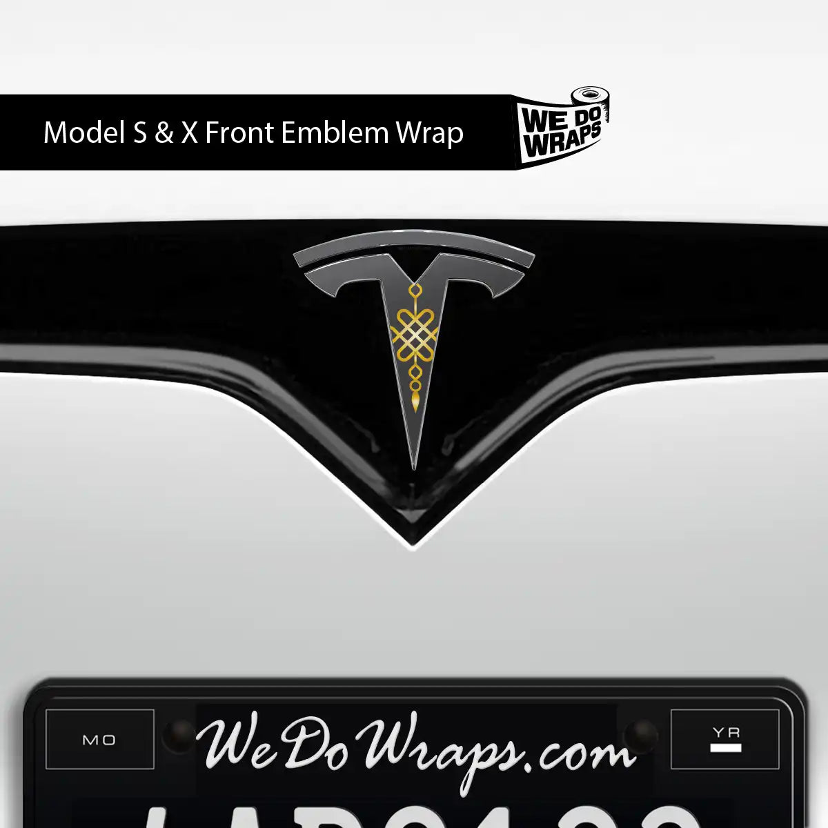 Lucky Knot Tesla Emblem Decals (Front + Back) | Model X - Tesla Emblems