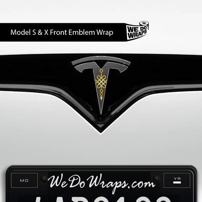 Lucky Knot Tesla Emblem Decals (Front + Back) | Model X - Tesla Emblems