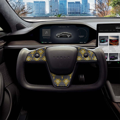Lucky Knot Tesla Steering Wheel Trim Decal Kit (3pcs) | MX Feb 2021+ - Tesla Emblems