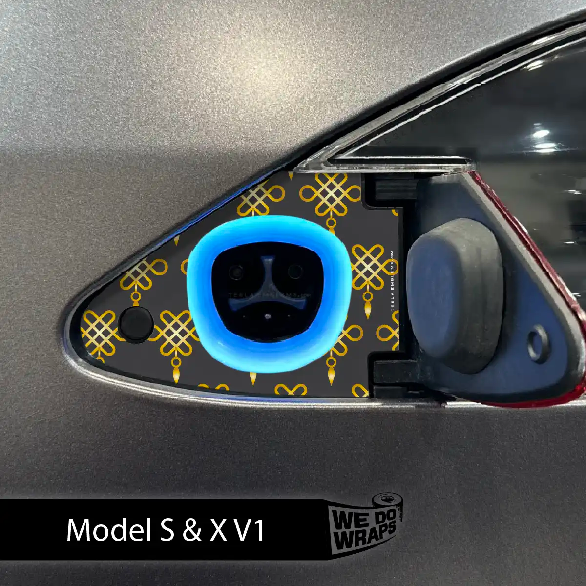 Lucky Knot Tesla Charge Port Wrap | Model S - Tesla Emblems