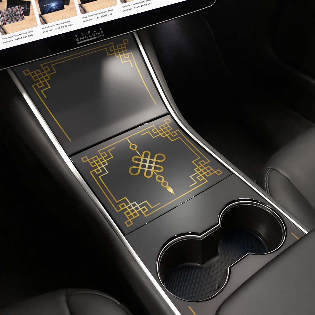 Lucky Knot | Tesla Center Console Wrap Kit | Model Y ’19 - 20 - Tesla Emblems