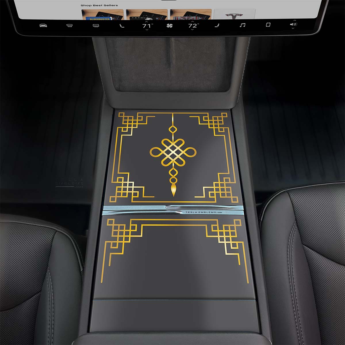 Lucky Knot | Tesla Center Console Wrap Kit | Model Y 2026 - Tesla Emblems