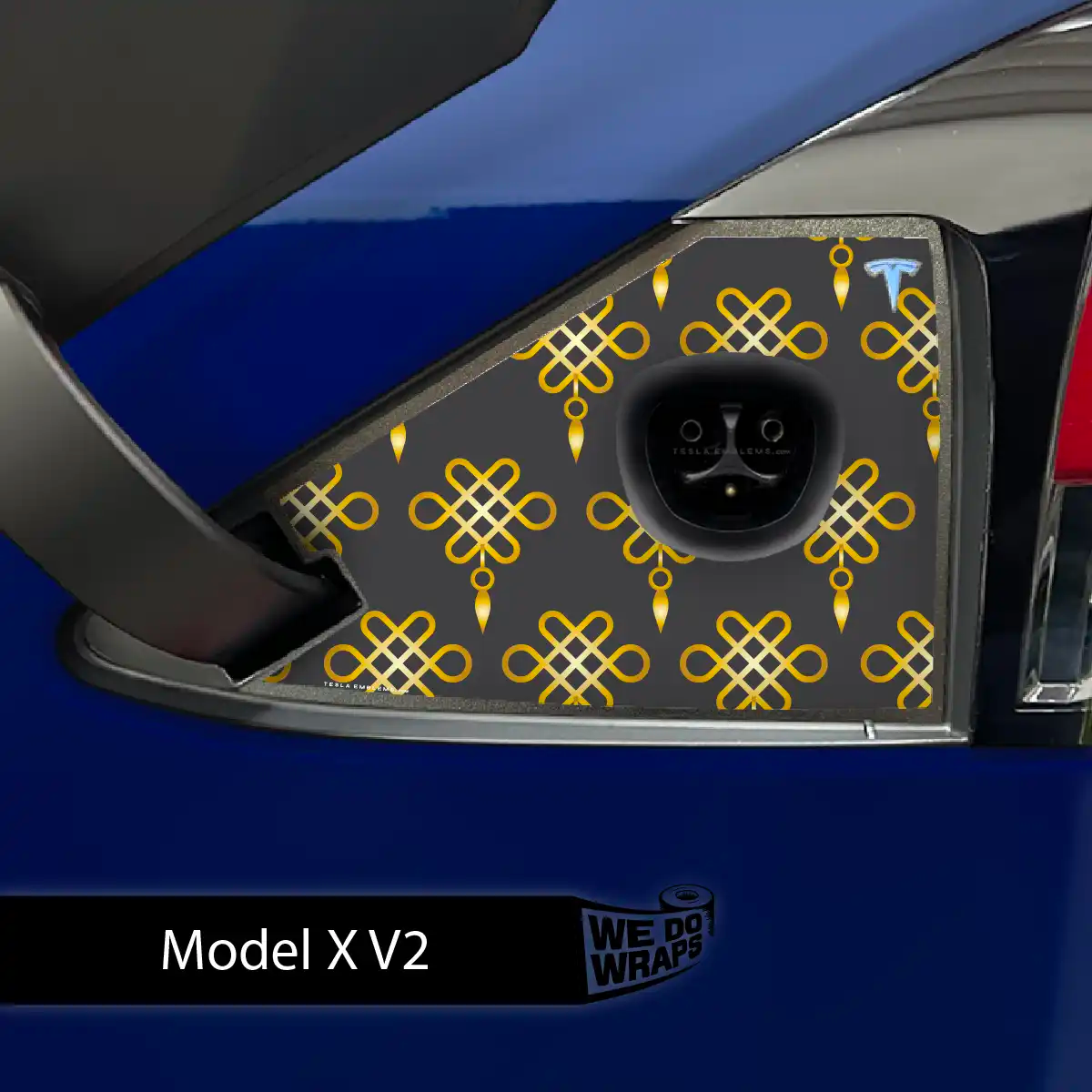 Lucky Knot Tesla Charge Port Wrap | Model X - Tesla Emblems