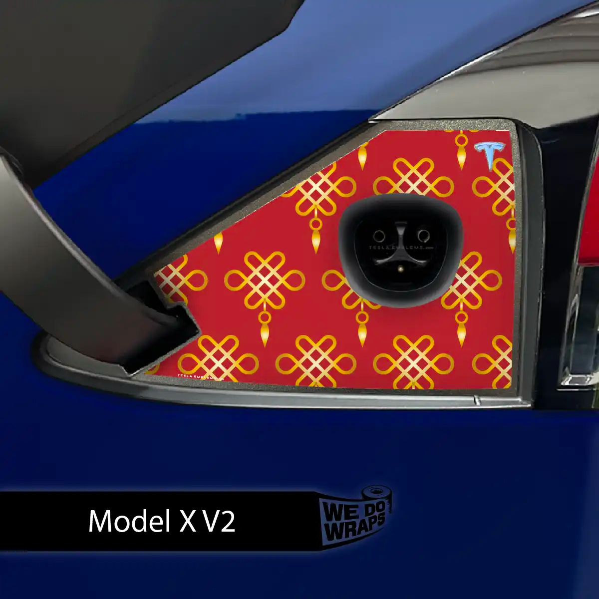 Lucky Knot Tesla Charge Port Wrap | Model X - Tesla Emblems