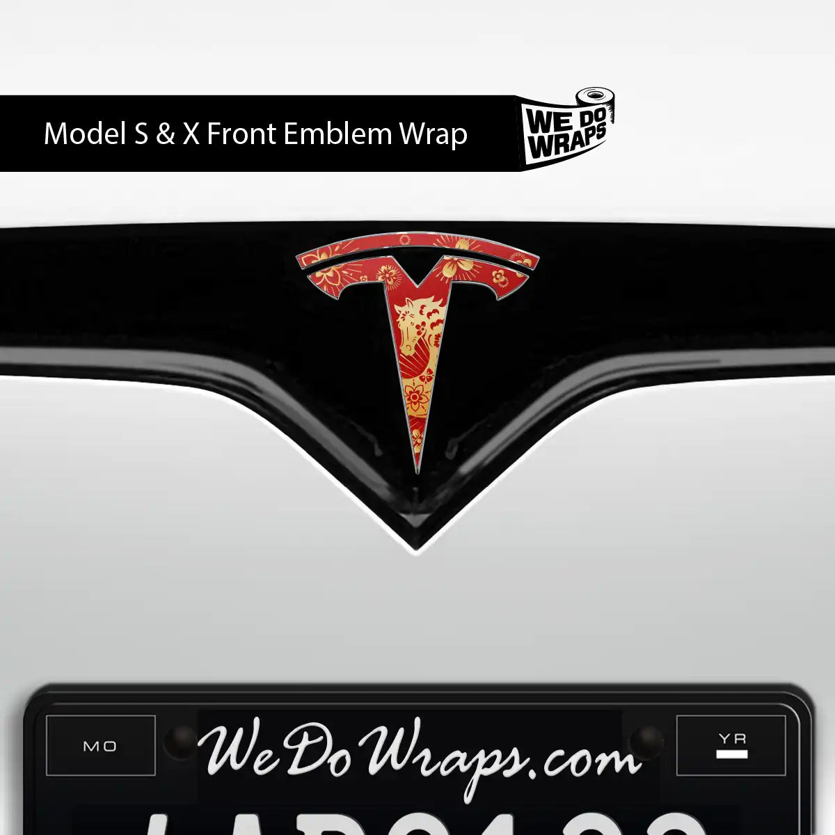 Year of the Horse Tesla Emblem Decals (Front + Back) | Model S - Tesla Emblems