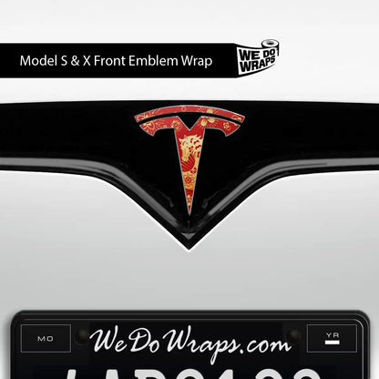 Year of the Horse Tesla Emblem Decals (Front + Back) | Model S - Tesla Emblems