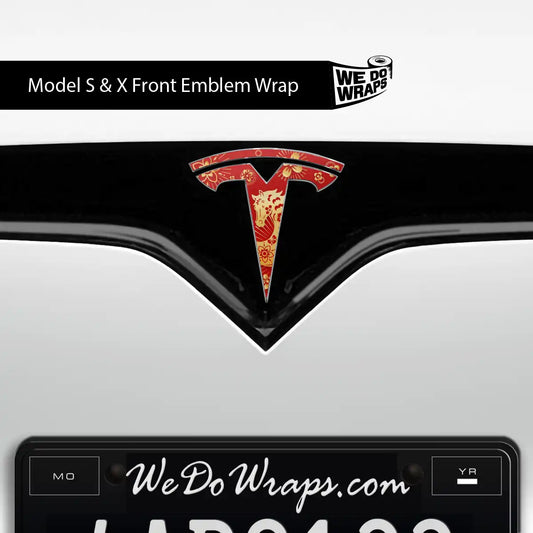 Year of the Horse Tesla Emblem Decals (Front + Back) | Model S - Tesla Emblems