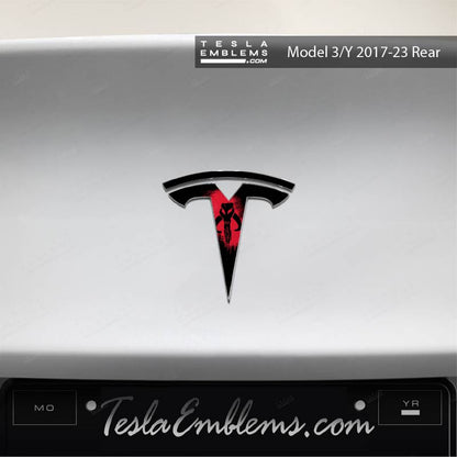 Mandalorian Tesla Emblem Decals (Front + Back) - Tesla Emblems