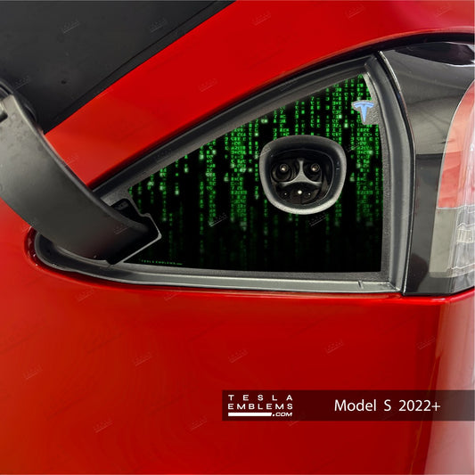 Matrix Charge Port Wrap - Tesla Emblems