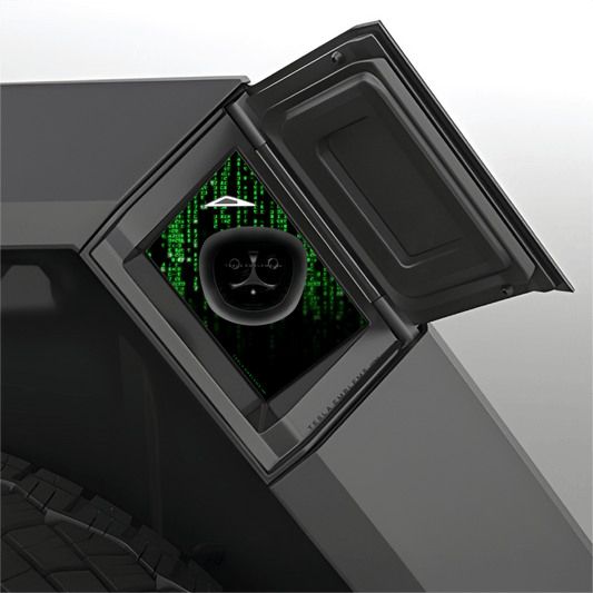 Digital Rain Matrix Code Charge Port Wrap - Tesla Emblems