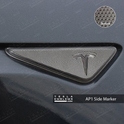 3M Matrix Black Tesla Side Marker Decals (2pcs) - Tesla Emblems