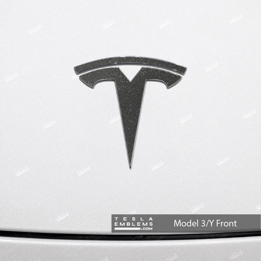 3M Matte Black Metallic Tesla Emblem Decals (Front + Back)