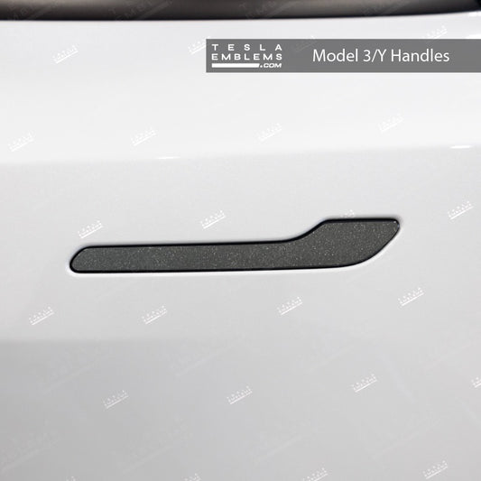 3M Matte Black Metallic Tesla Door Handle Decals (4pcs) - Tesla Emblems