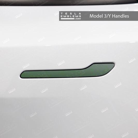 3M Matte Military Green Tesla Door Handle Decals (4pcs) - Tesla Emblems