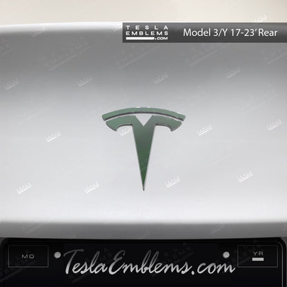 3M Matte Military Green Tesla Emblem Decals (Front + Back)
