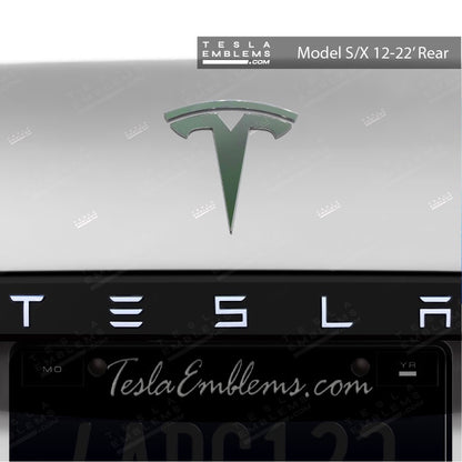 3M Matte Military Green Tesla Emblem Decals (Front + Back)