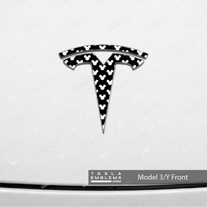 Mickey-Dots Tesla Emblem Decals (Front + Back)