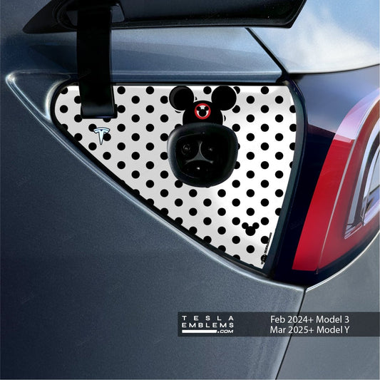 Mouse Ears Tesla Charge Port Wrap | Model Y - Tesla Emblems