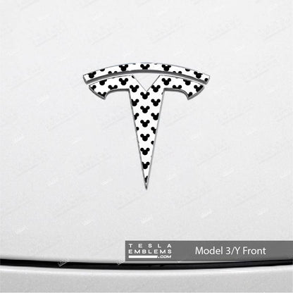 Mickey-Dots Tesla Emblem Decals (Front + Back)