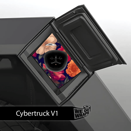Midnight Bloom Tesla Charge Port Wrap | Cybertruck - Tesla Emblems
