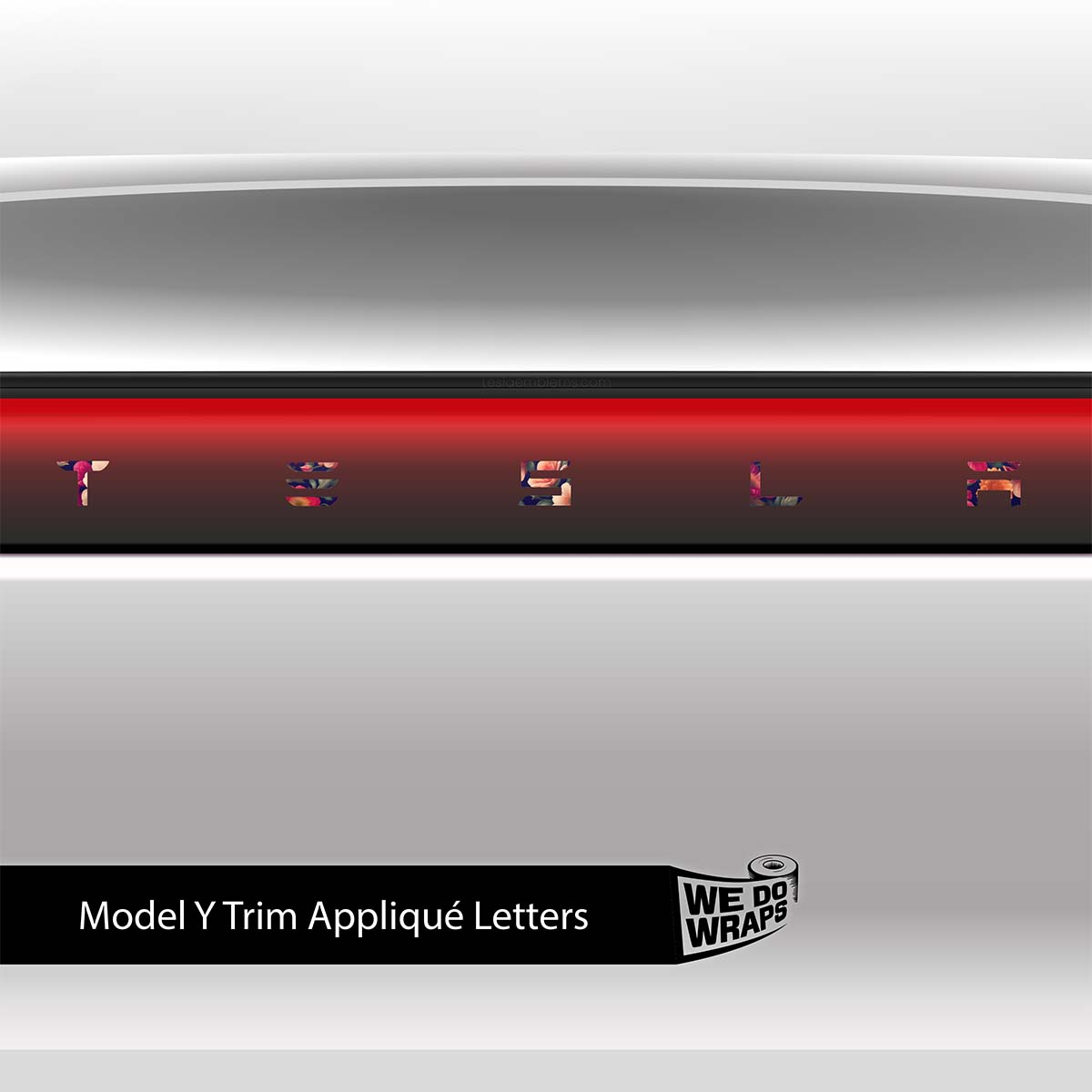 Midnight Bloom Tesla Emblem Decals (Front + Back) | Model Y - Tesla Emblems