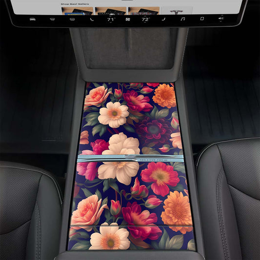 Midnight Bloom Tesla Center Console Wrap Kit | 2024+ Model 3 "Highland" - Tesla Emblems