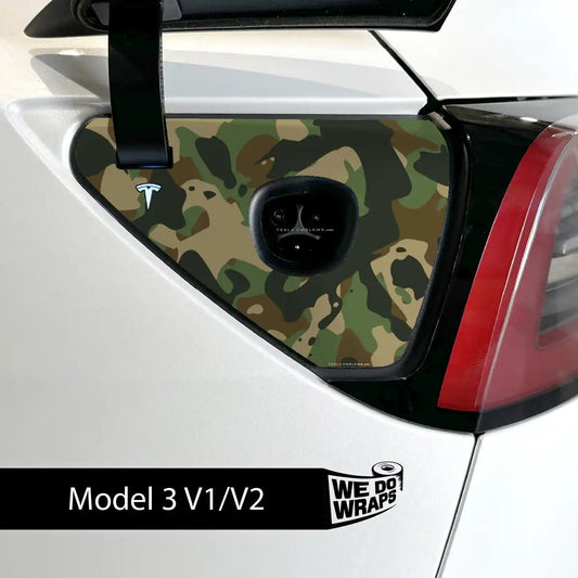 Camo Tesla Charge Port Wrap | Model 3 - Tesla Emblems