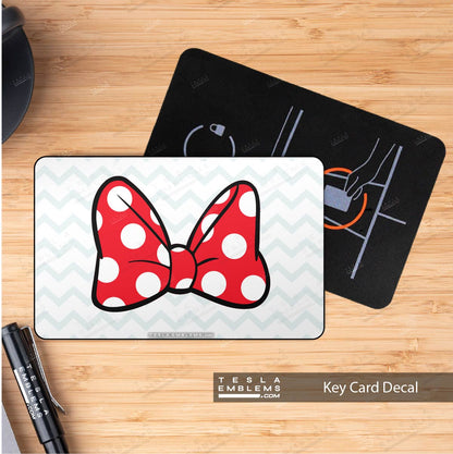Minnie Bow Tesla Keycard Decal - Tesla Emblems