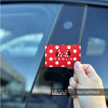 Minnie Dots Tesla Keycard Decal - Tesla Emblems