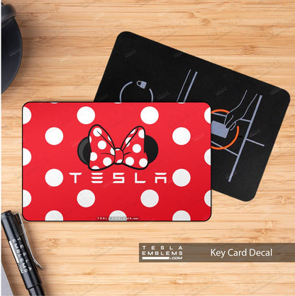 Minnie Dots Tesla Keycard Decal - Tesla Emblems