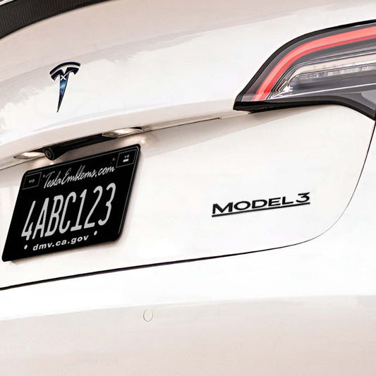 “Model 3” Black ABS Tesla Emblem | Rear Trunk Badging - Tesla Emblems