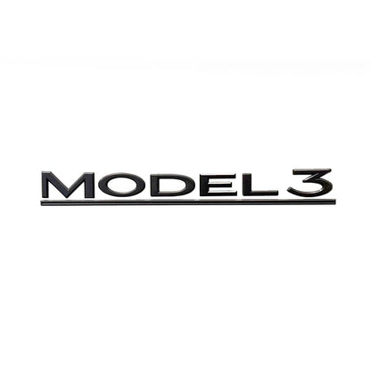 “Model 3” Black ABS Tesla Emblem | Rear Trunk Badging - Tesla Emblems