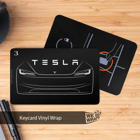 2024 Model 3 "Highland" Front Outline Tesla Keycard Decal - Tesla Emblems