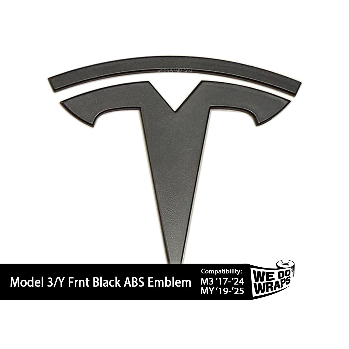 Model 3/Y Front Tesla T Emblem | Black ABS Replacement Badging - Tesla Emblems