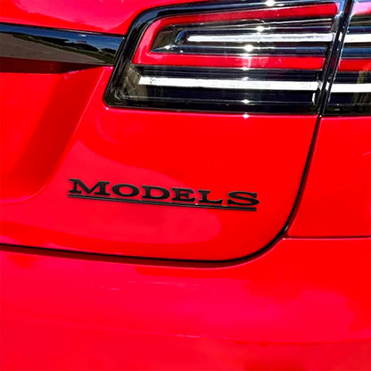 “Model S” Black ABS Tesla Emblem | Rear Trunk Badging - Tesla Emblems