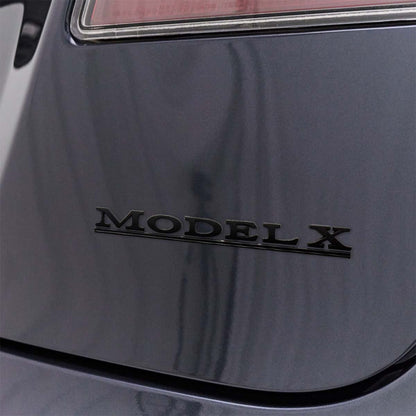 “Model X” Black ABS Tesla Emblem | Rear Trunk Badging - Tesla Emblems