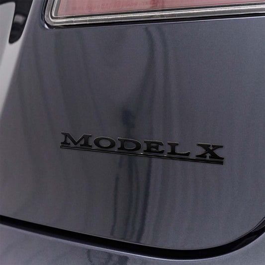 “Model X” Black ABS Tesla Emblem | Rear Trunk Badging - Tesla Emblems