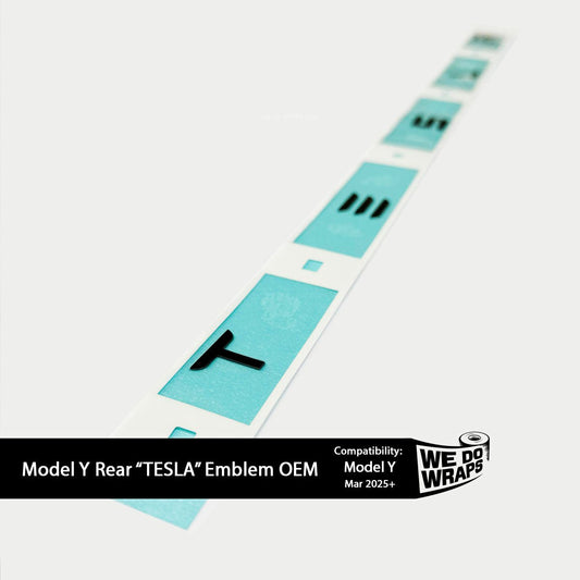 “TESLA” Black Metal Letters Rear Emblem | Genuine 2026+ Model Y Performance OEM Original Badging - Tesla Emblems