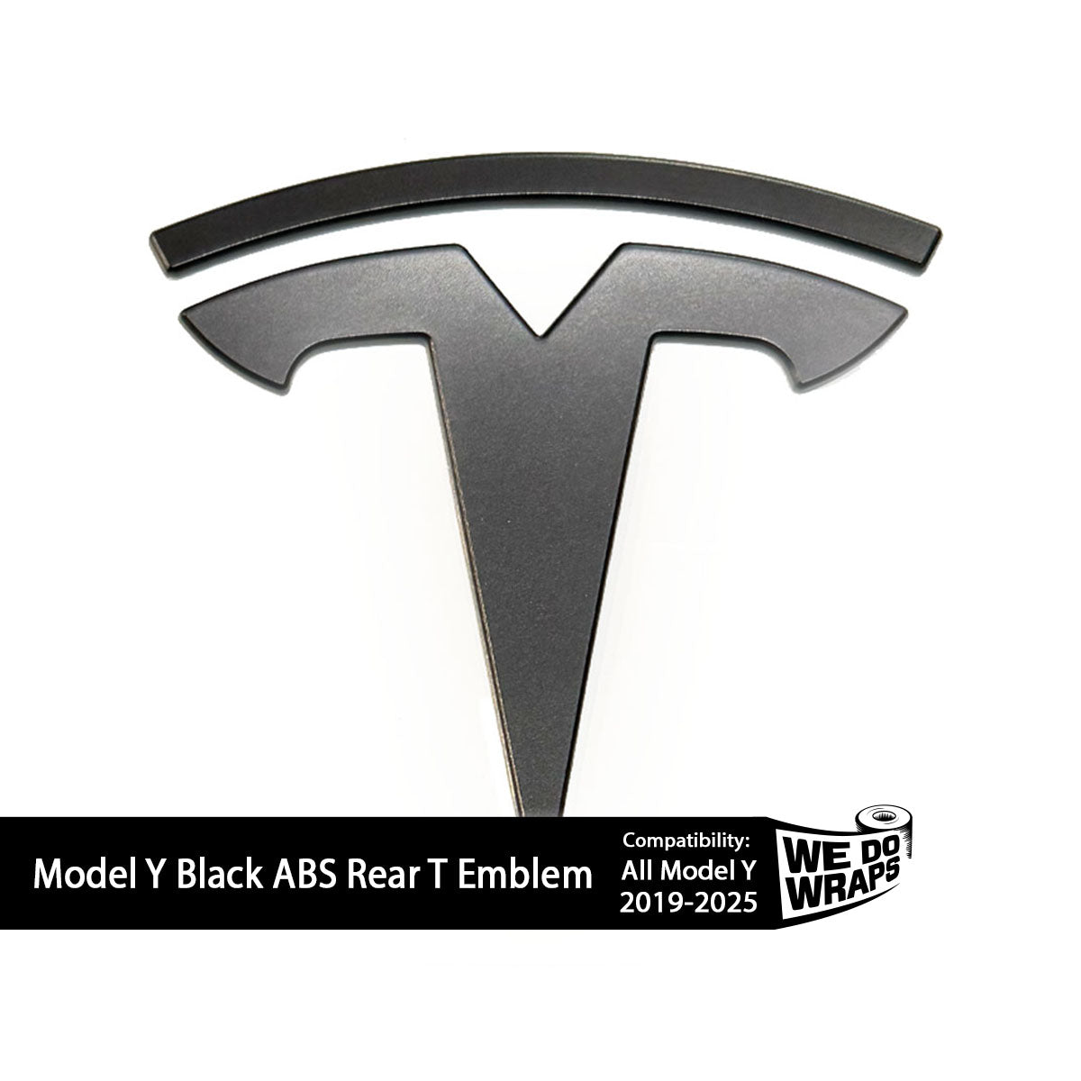 Model Y Rear Tesla T Emblem | Black ABS Replacement Badging - Tesla Emblems