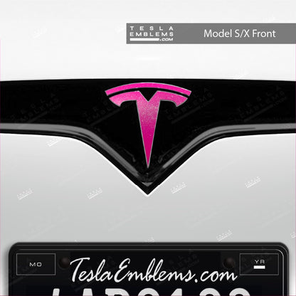 KPMF Gloss Momentum Pink Tesla Emblem Decals (Front + Back)
