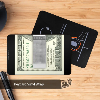 Money Clip Tesla Keycard Decal - Tesla Emblems