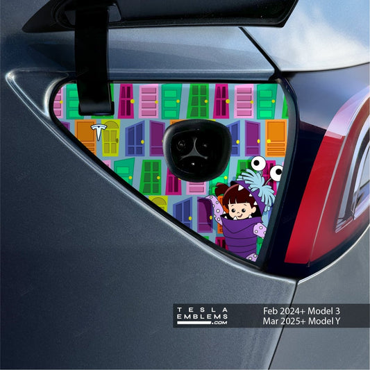 Monsters Inc. Tesla Charge Port Wrap | Model Y - Tesla Emblems