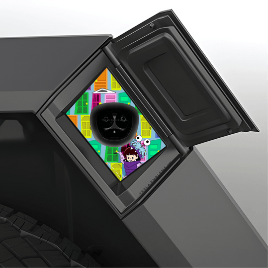 Monsters Inc. Tesla Charge Port Wrap - Tesla Emblems