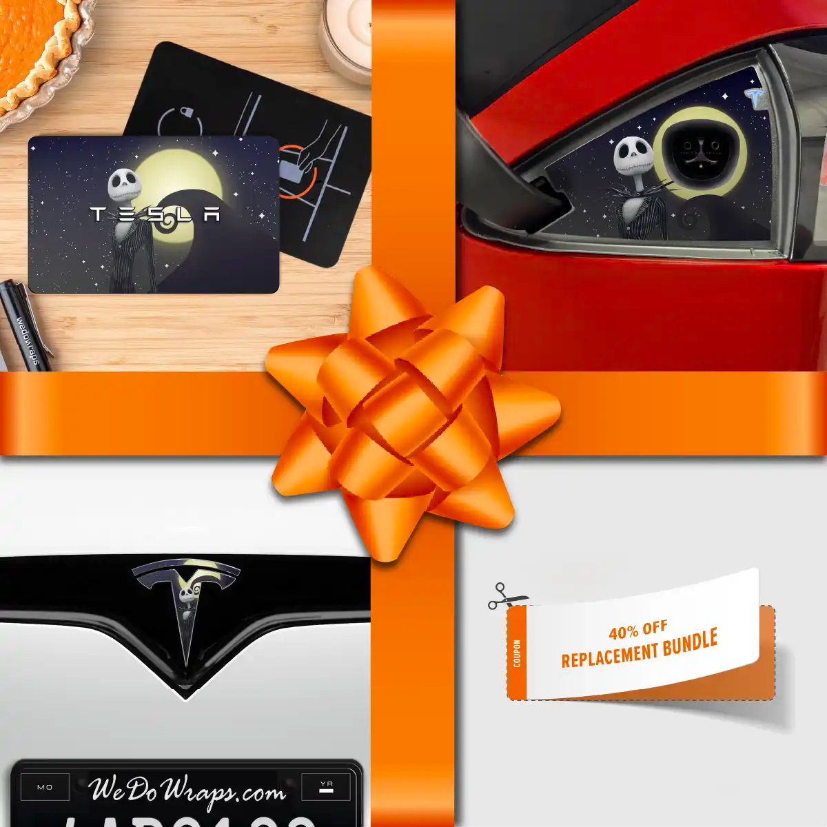 Holiday Bundle Moonlit Mischief Tesla Wrap Kit | Model S