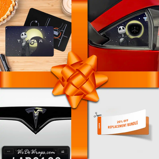 Holiday Bundle Moonlit Mischief Tesla Wrap Kit | Model S - Tesla Emblems